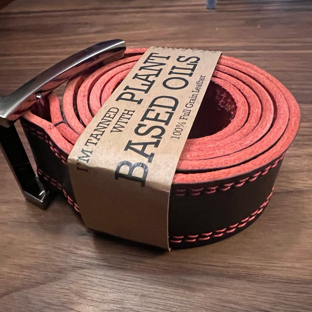 Armoir Canada Black Belt with Red stitching - Size 30